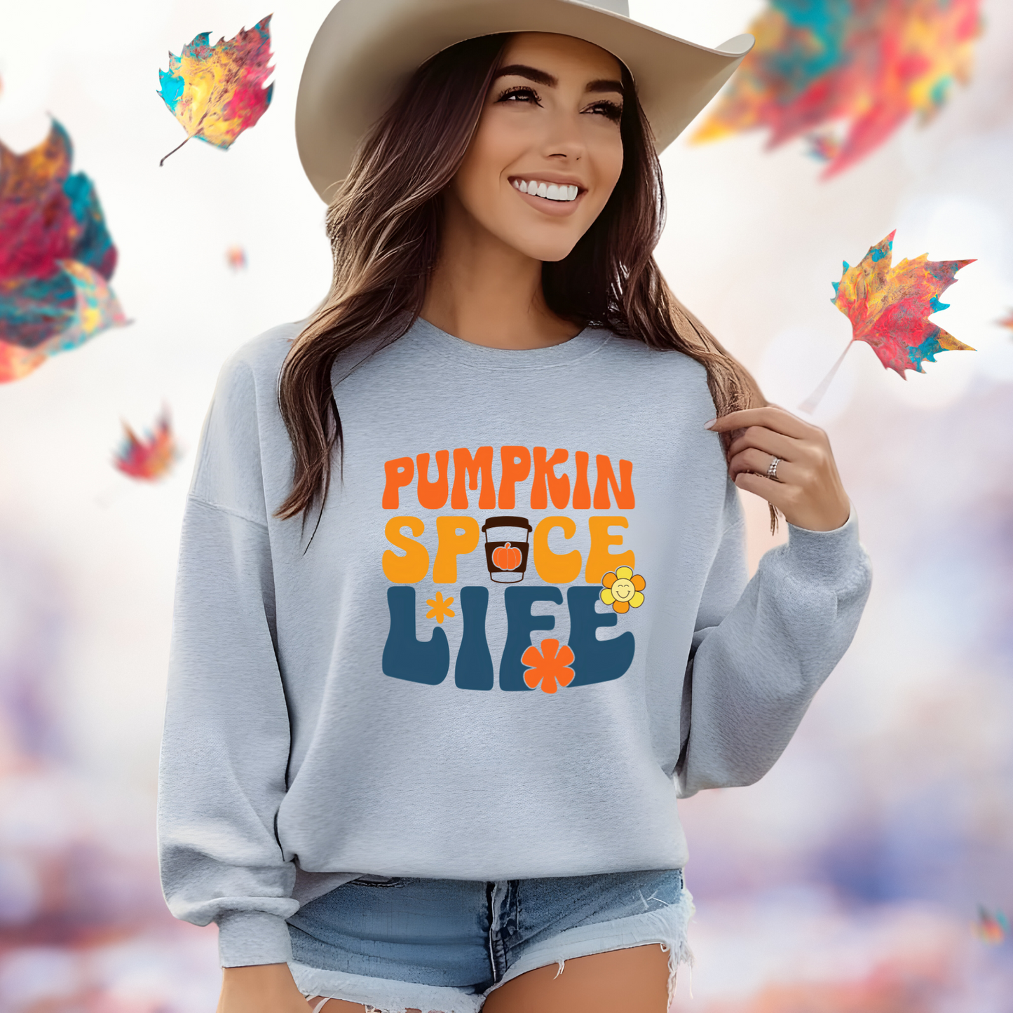 Retro Pumpkin Spice Life Crewneck Sweatshirt