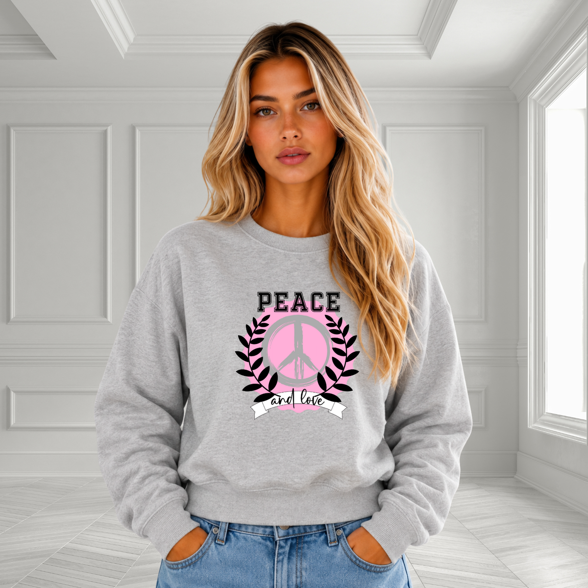 Peace And Love Crewneck Sweatshirt