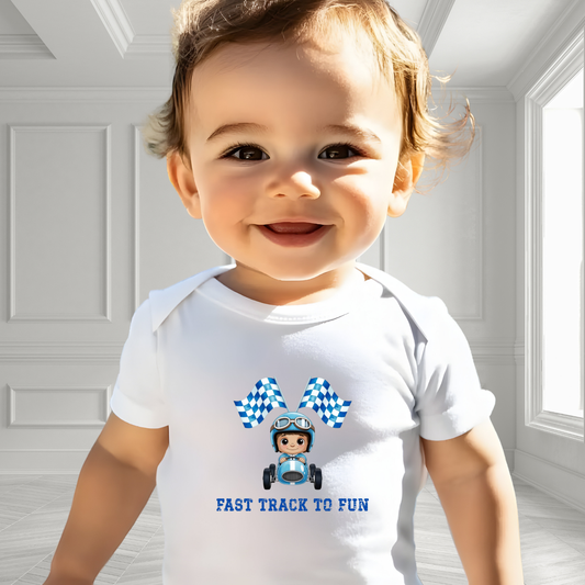 Fast Track To Fun Infant Short Sleeve Onesie