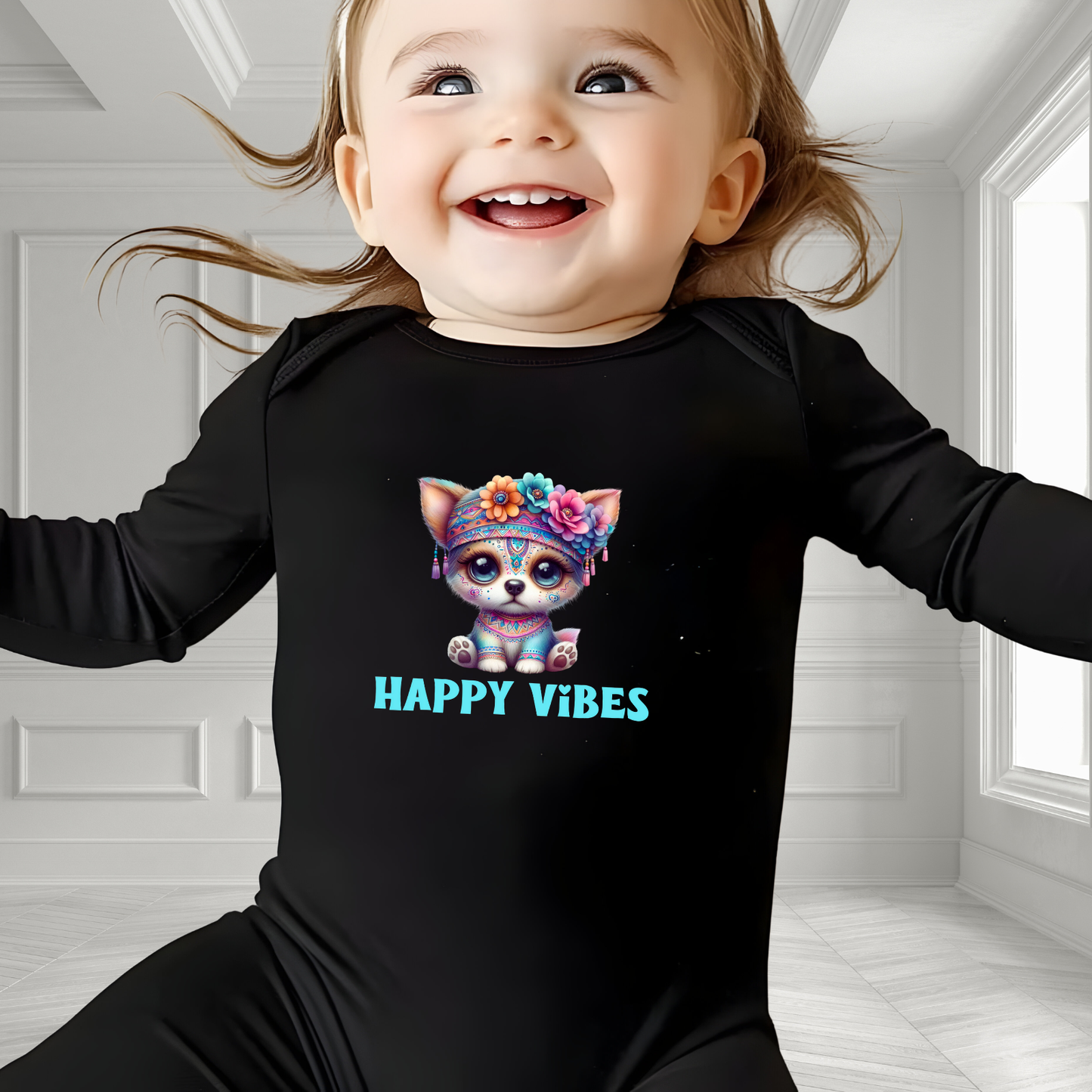 Happy Vibes Infant Long Sleeve Onesie