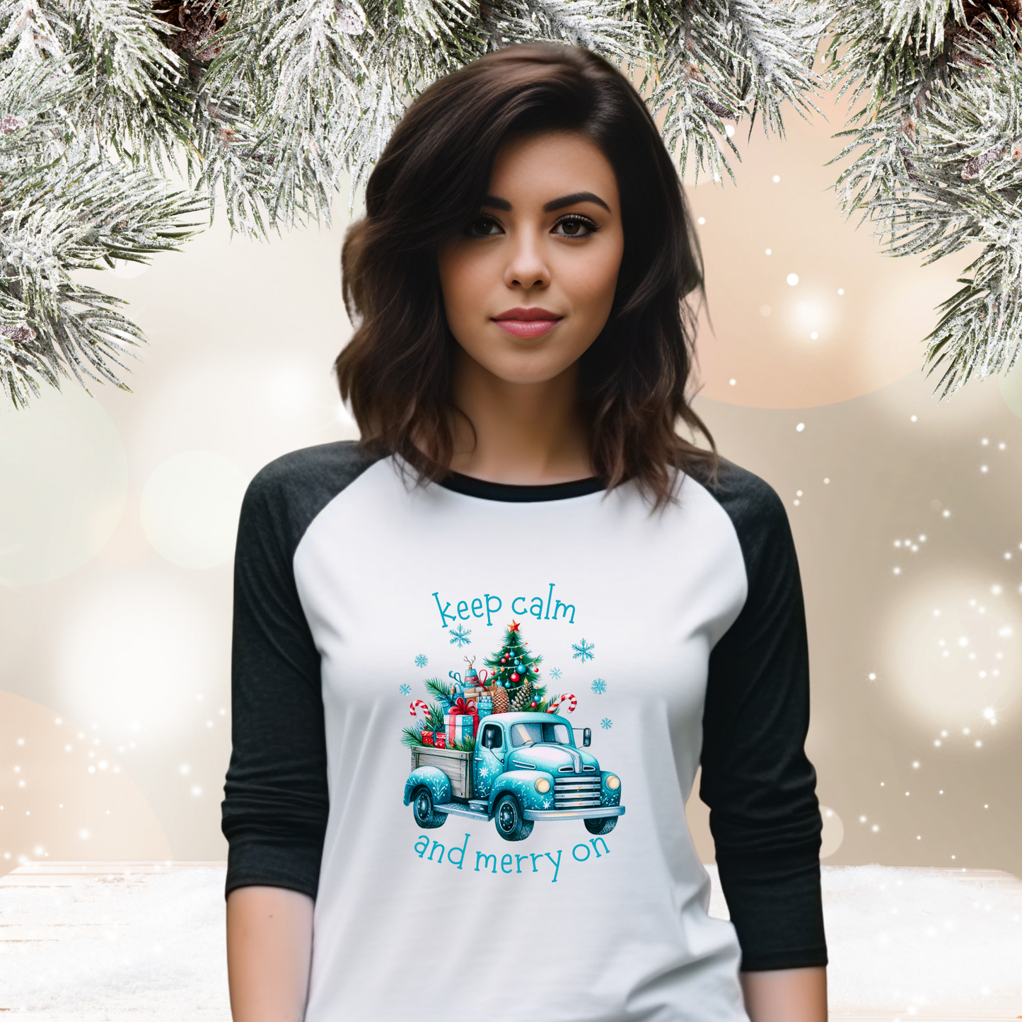 Keep Calm And Merry On Baseball Tee