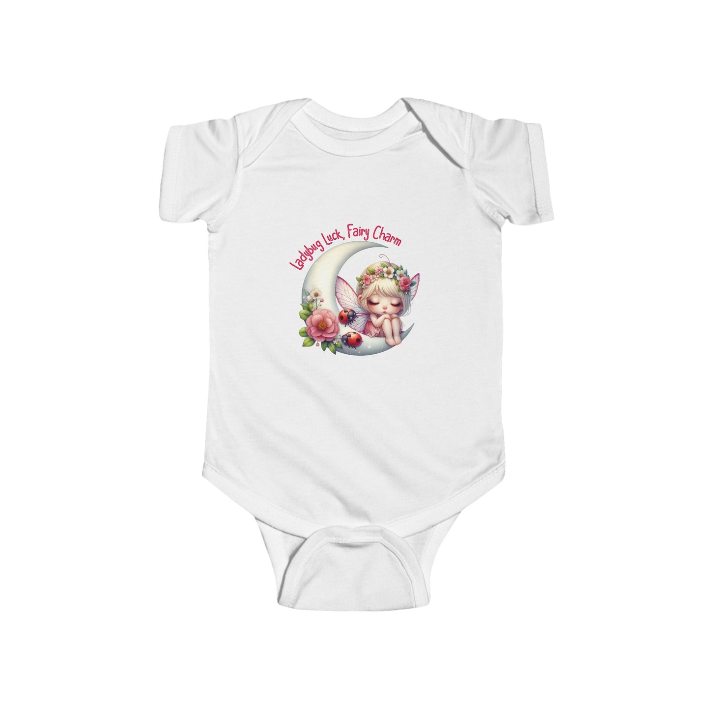 Ladybug Luck, Fairy Charm Infant Short Sleeve Onesie