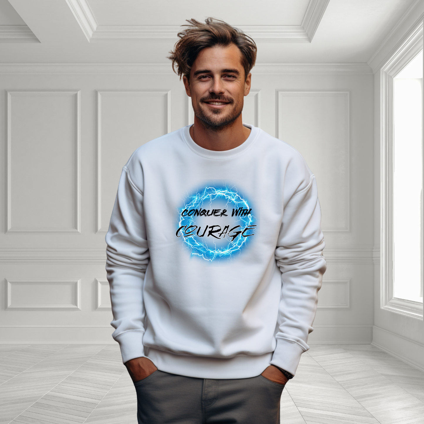 Conquer With Courage Crewneck Sweatshirt