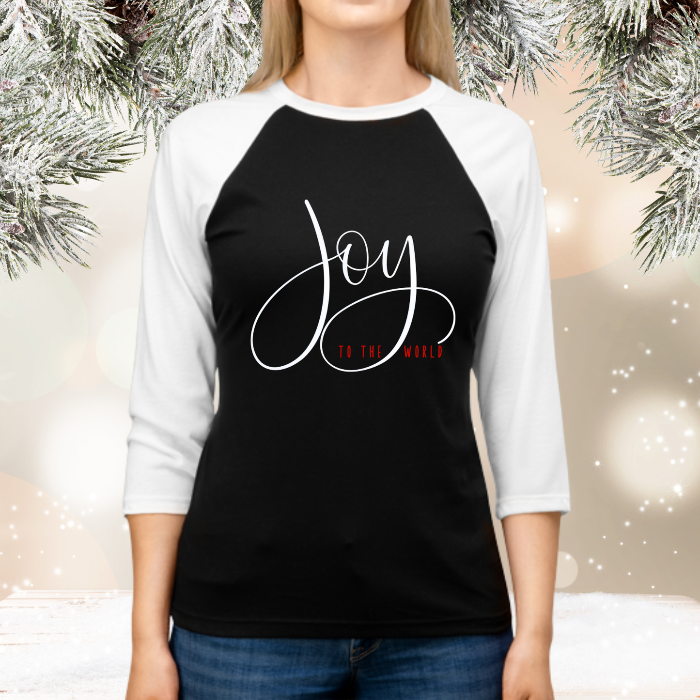 Joy To The World Baseball Tee