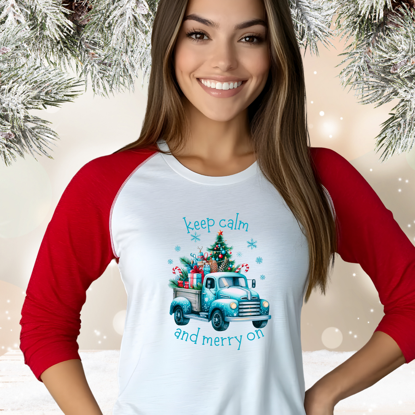 Keep Calm And Merry On Baseball Tee