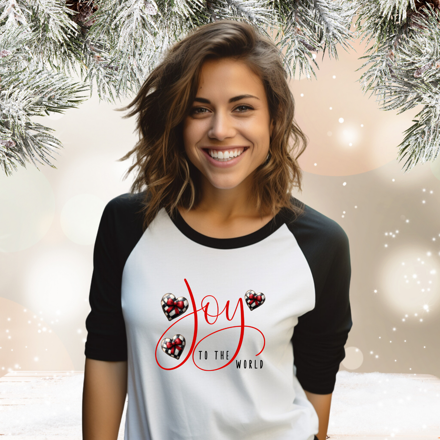 Joy To The World Baseball Tee
