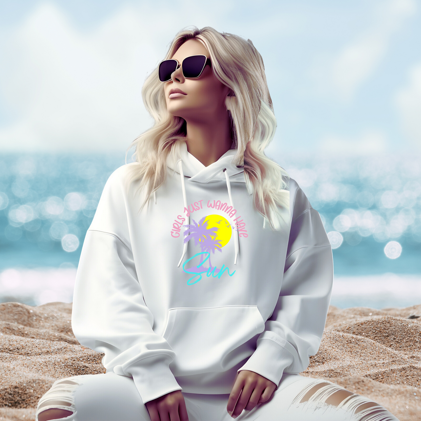 Girls Just Wanna Have Sun Pullover Hoodie