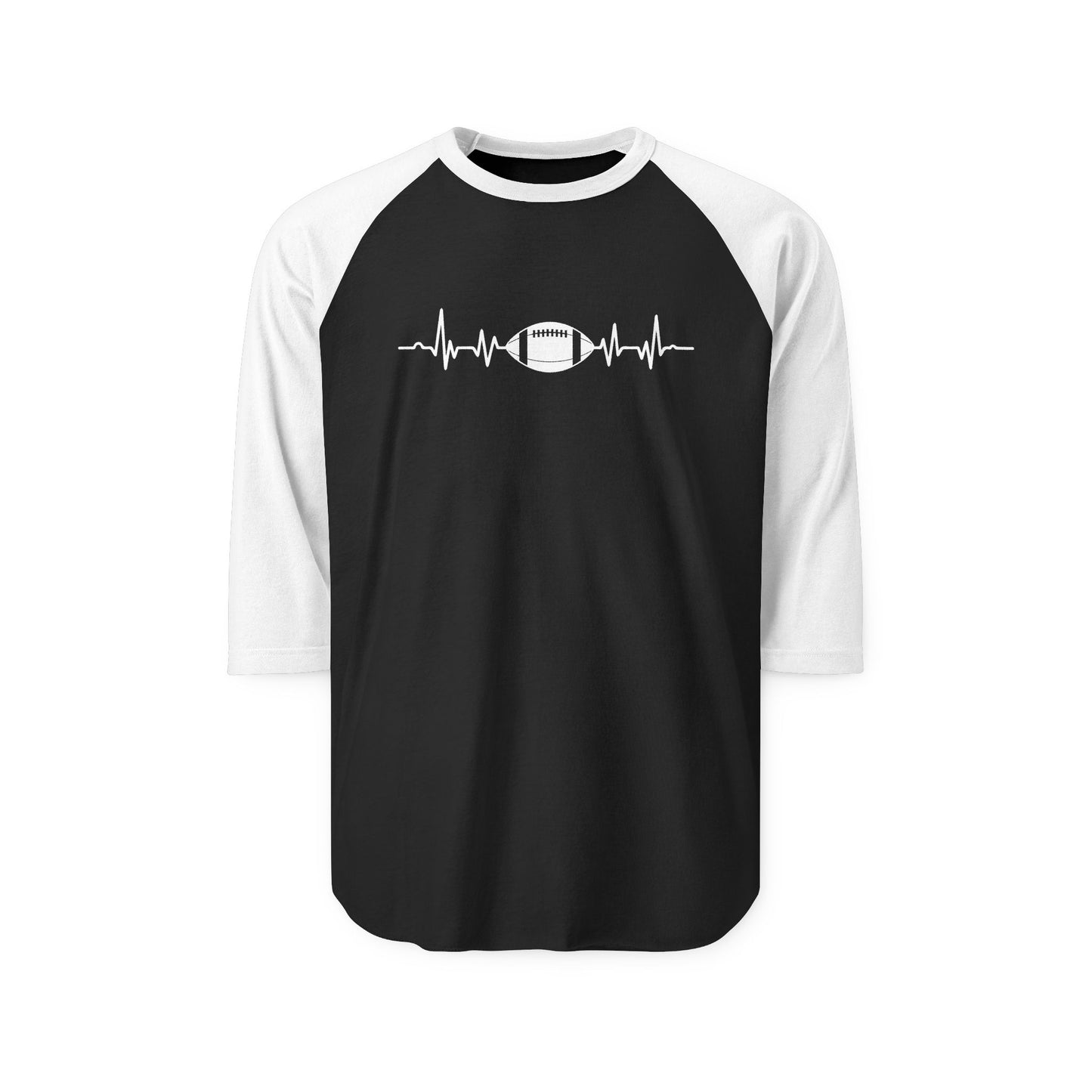 Football Heartbeat Baseball Tee