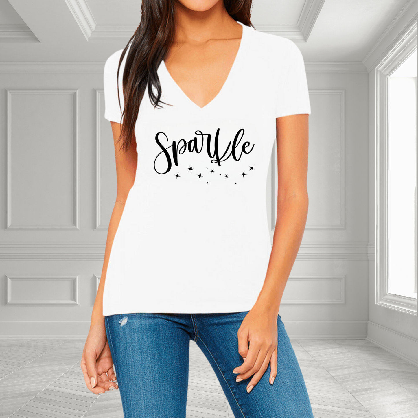 Sparkle V-Neck T-Shirt
