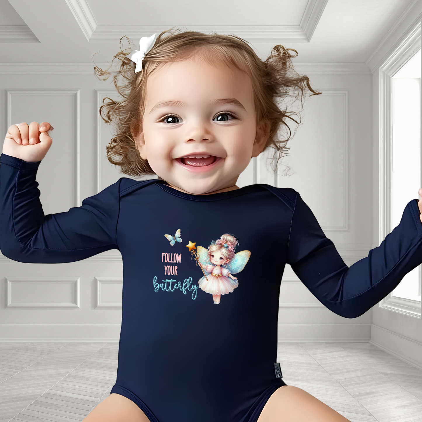 Follow Your Butterfly Infant Long Sleeve Onesie