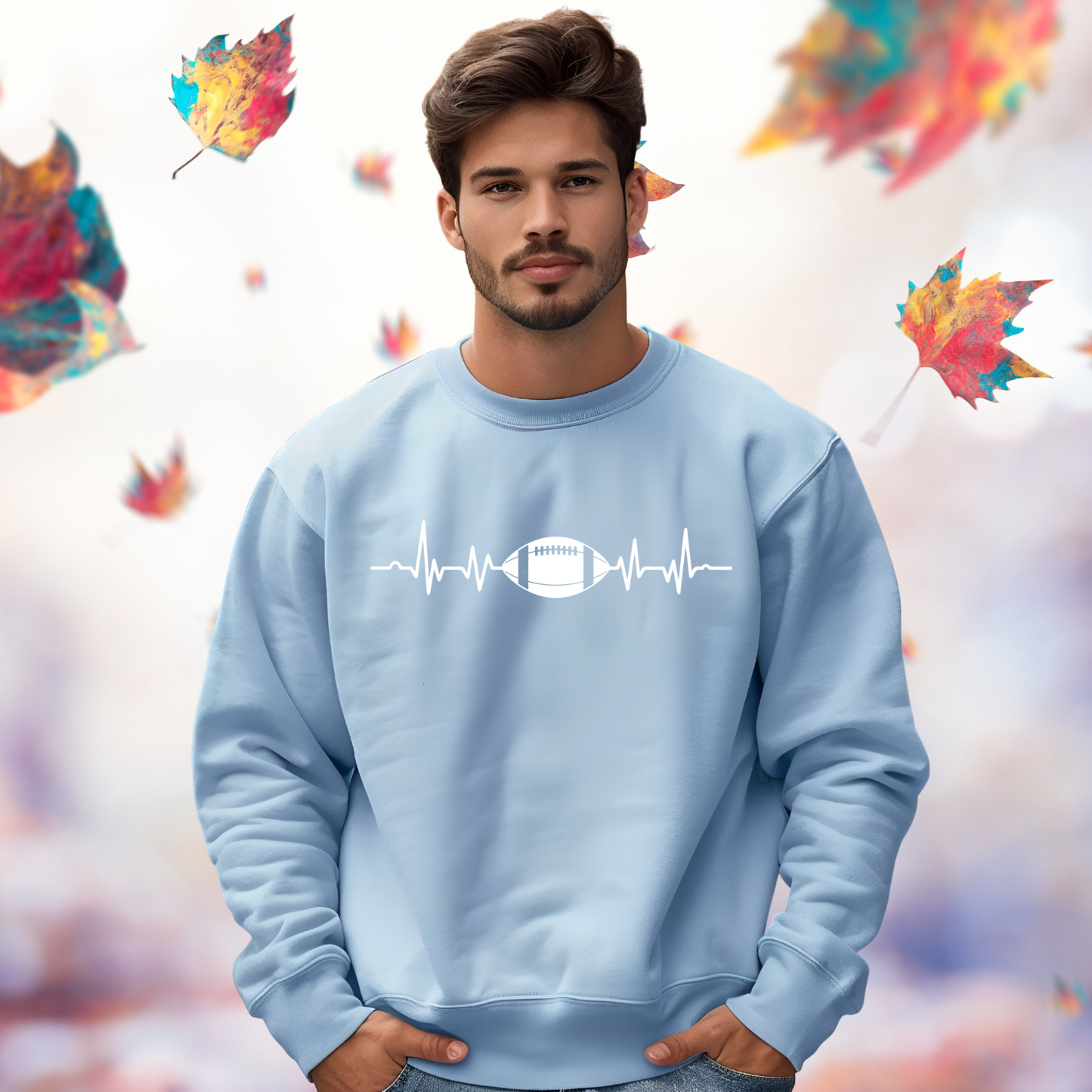 Football Heartbeat Crewneck Sweatshirt