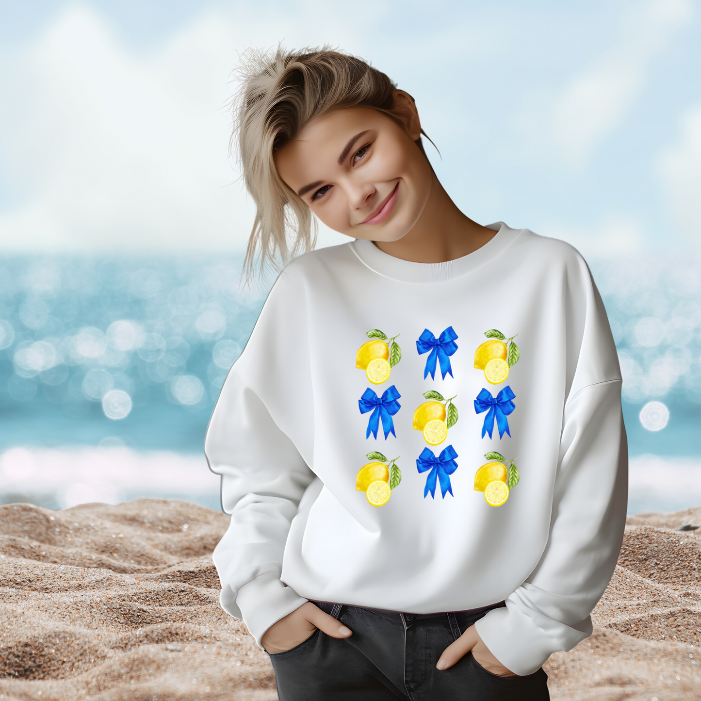Lemons And Bows Crewneck Sweatshirt