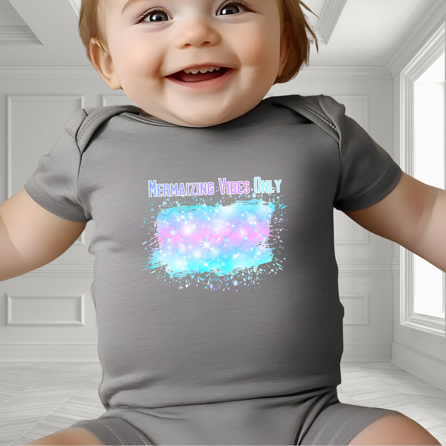 Mermaizing Vibes Only Infant Short Sleeve Onesie