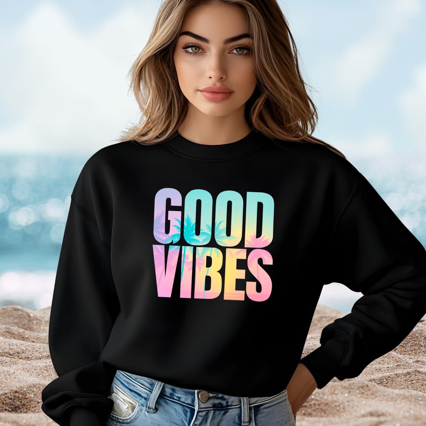 Good Vibes Summer Crewneck Sweatshirt
