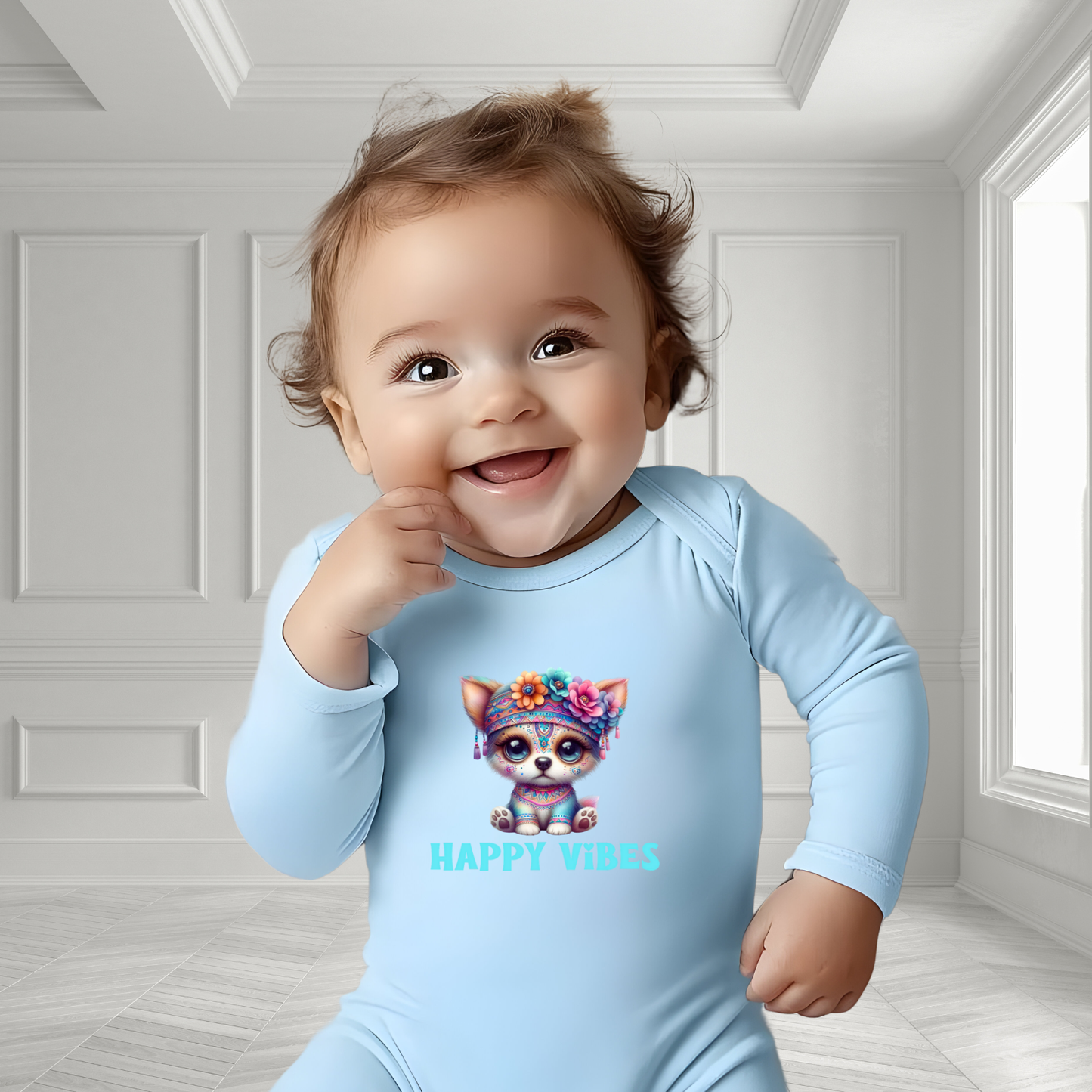 Happy Vibes Infant Long Sleeve Onesie