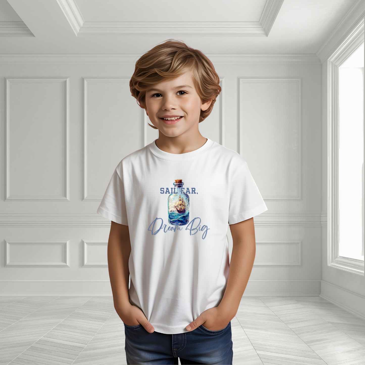 Sail Far, Dream Big Kid's T-Shirt