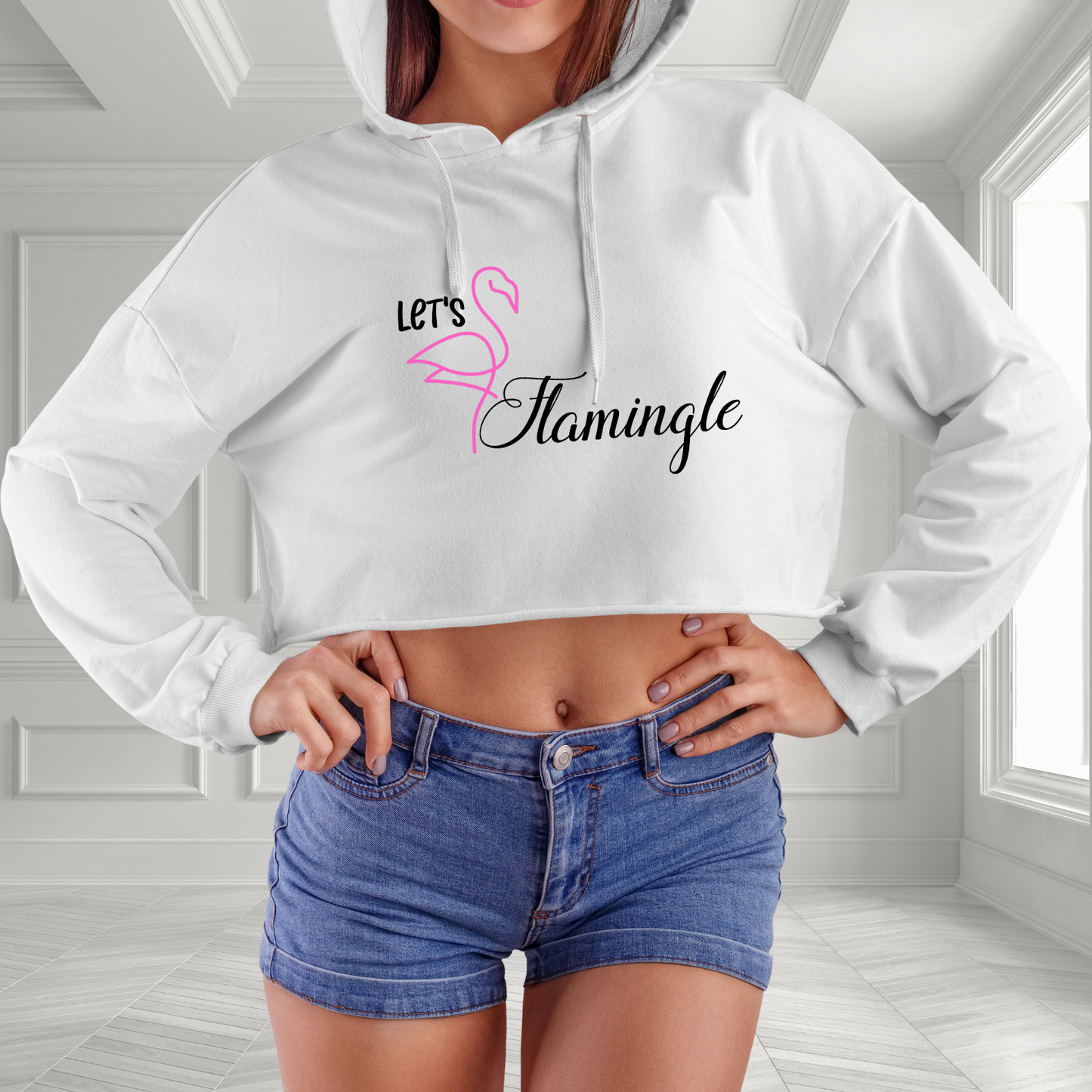 Let’s Flamingle Crop Hoodie
