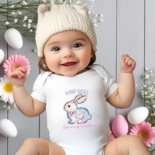 Bunny Kisses, Spring Wishes Infant Short Sleeve Onesie