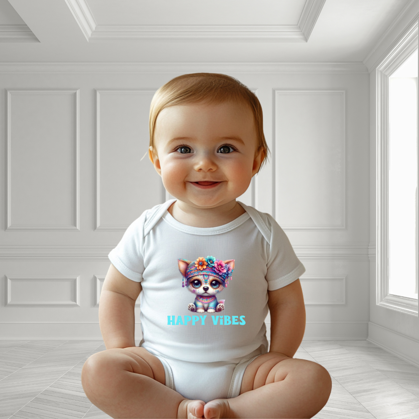 Happy Vibes Infant Short Sleeve Onesie