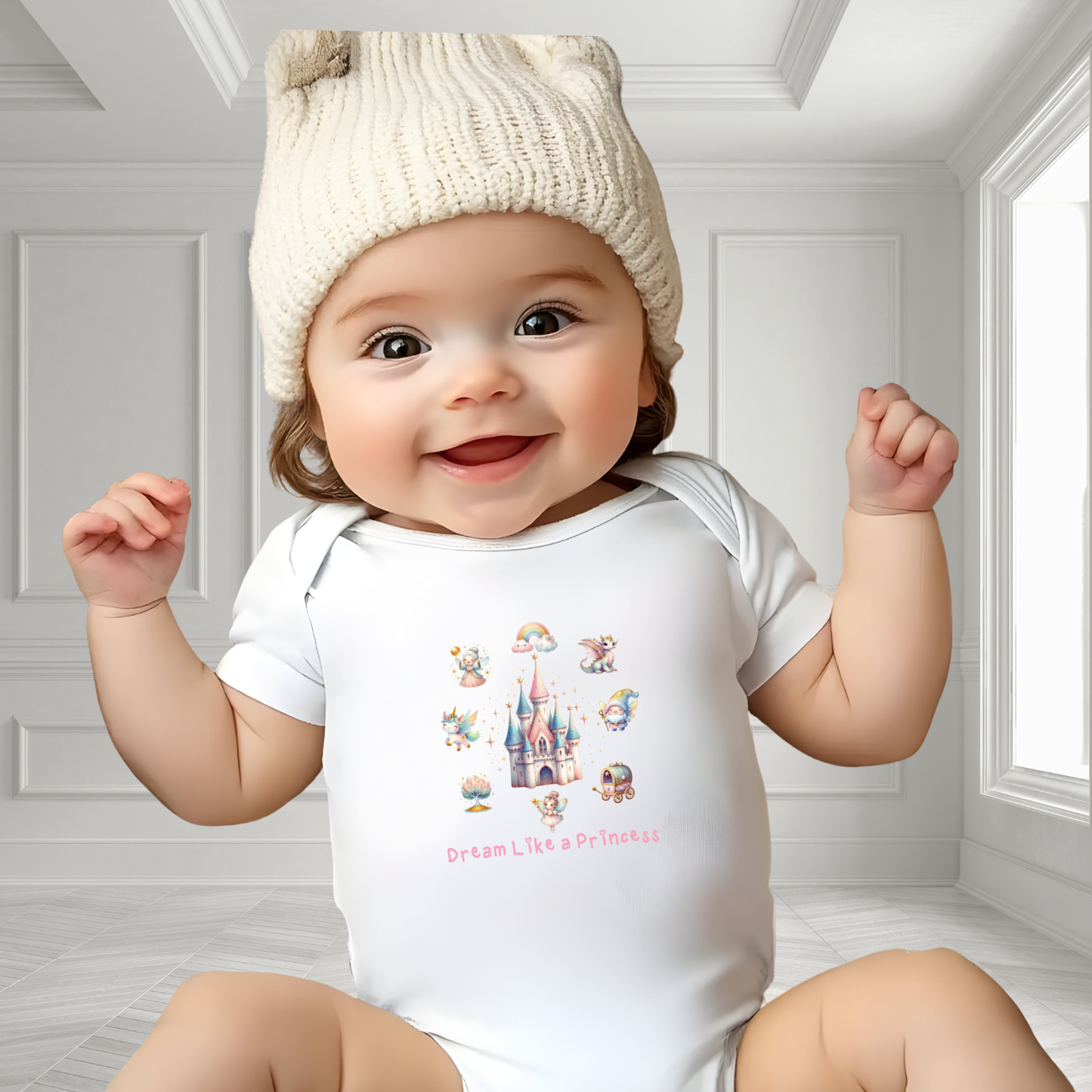 Dream Like A Princess Infant Short Sleeve Onesie