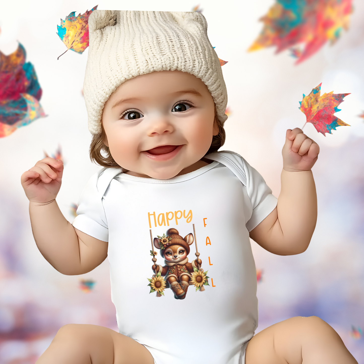 Happy Fall Infant Short Sleeve Onesie