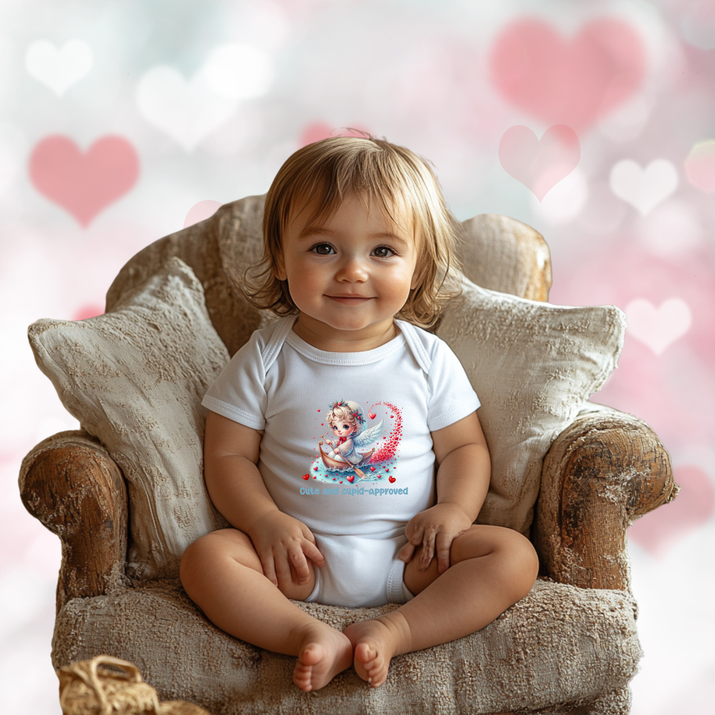 Cute And Cupid Approved Infant Short Sleeve Onesie