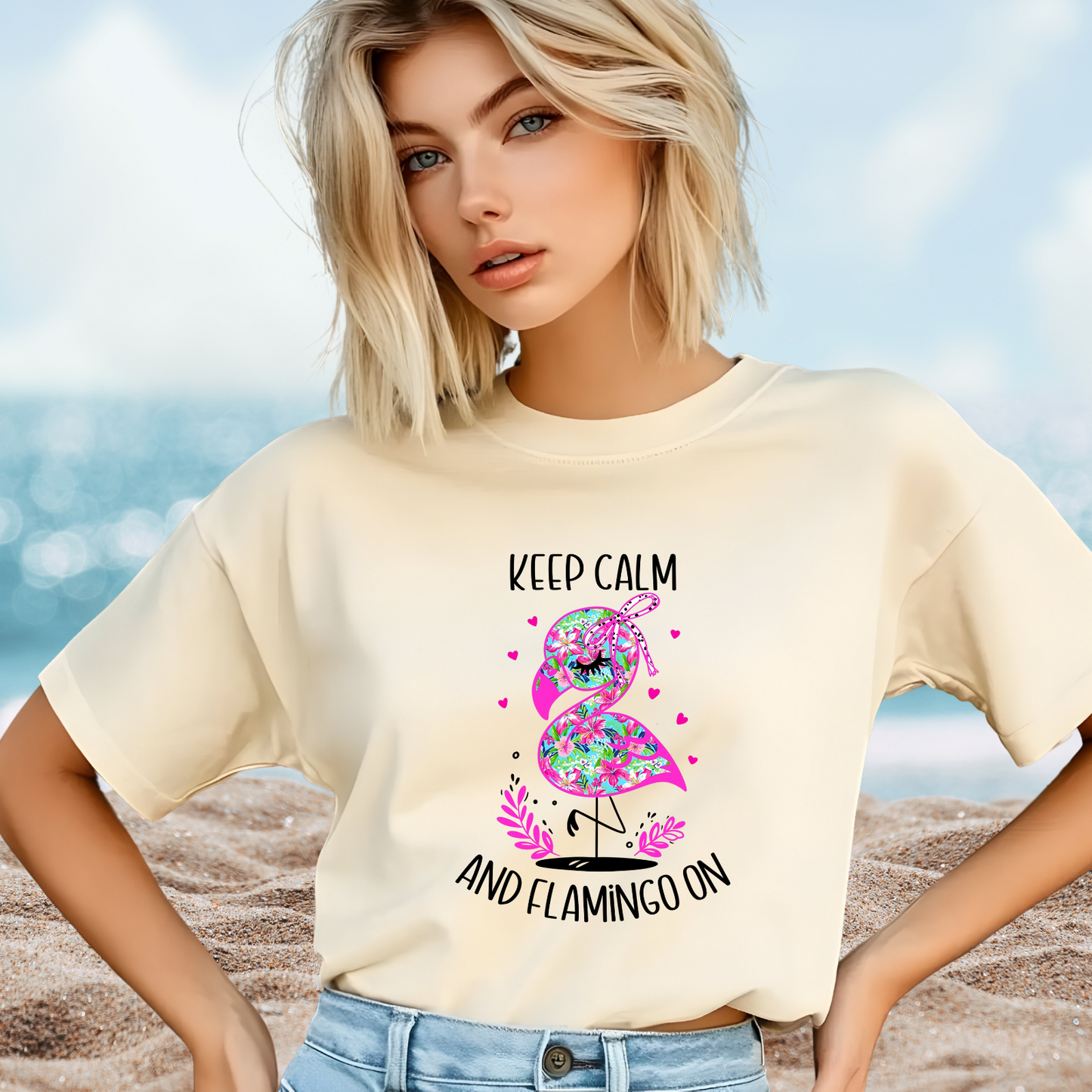 Keep Calm And Flamingo On T-Shirt