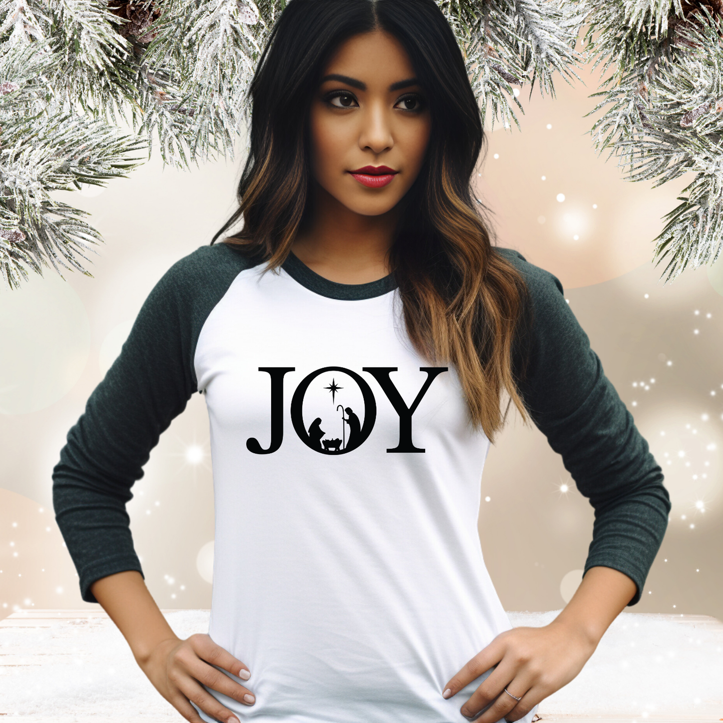 Christmas Joy Baseball Tee