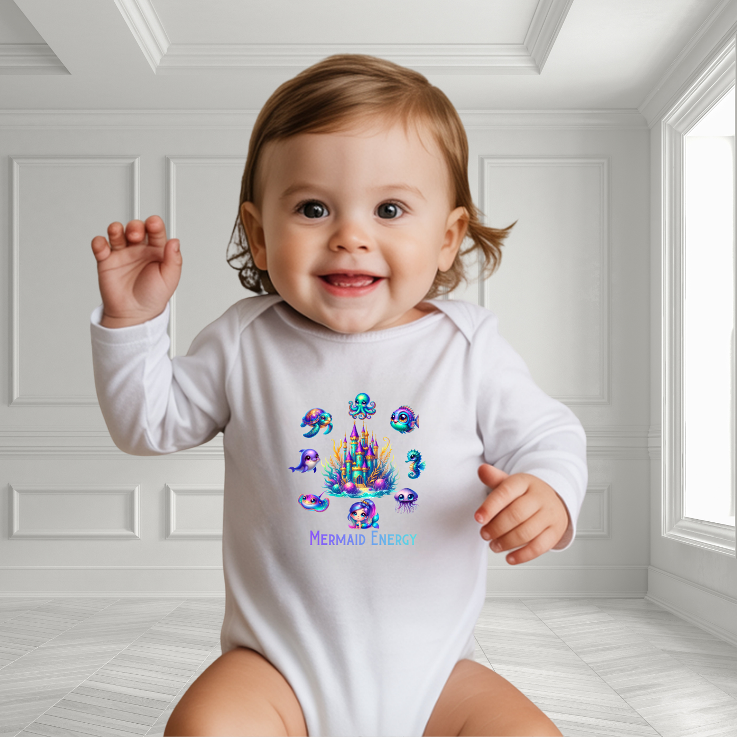 Mermaid Energy Infant Long Sleeve Onesie