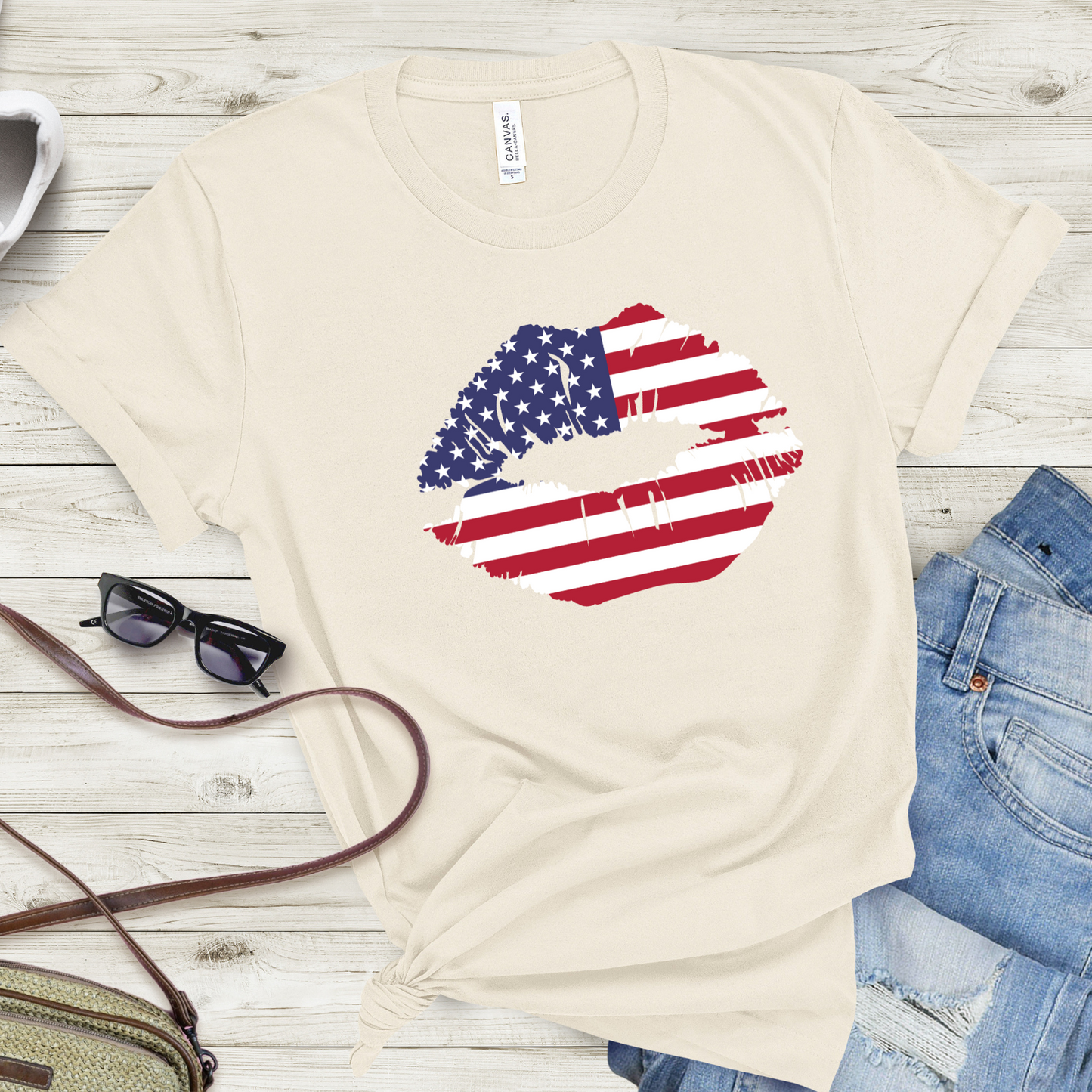 American Flag Lips T-Shirt