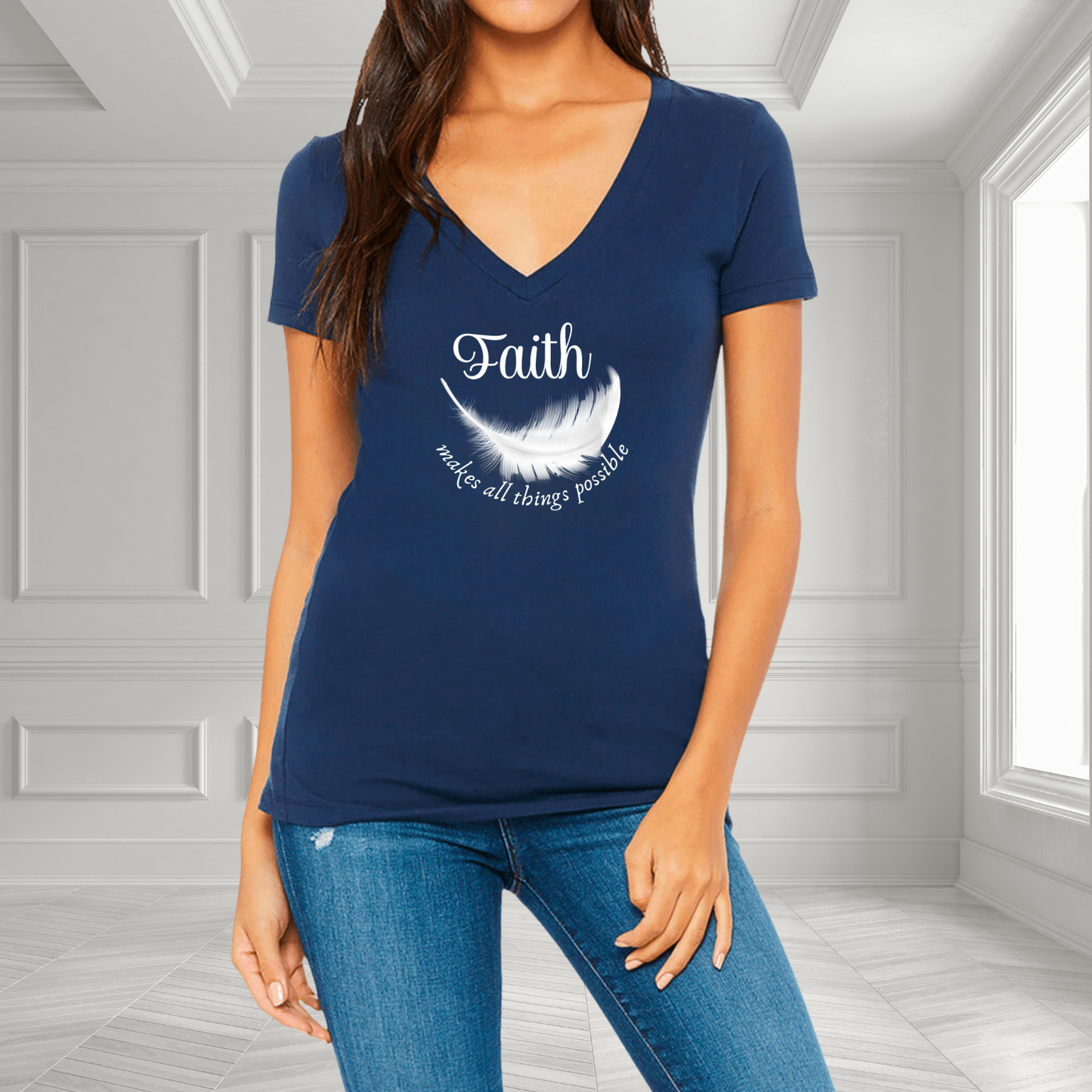 Faith Makes All Things Possible V-Neck T-Shirt