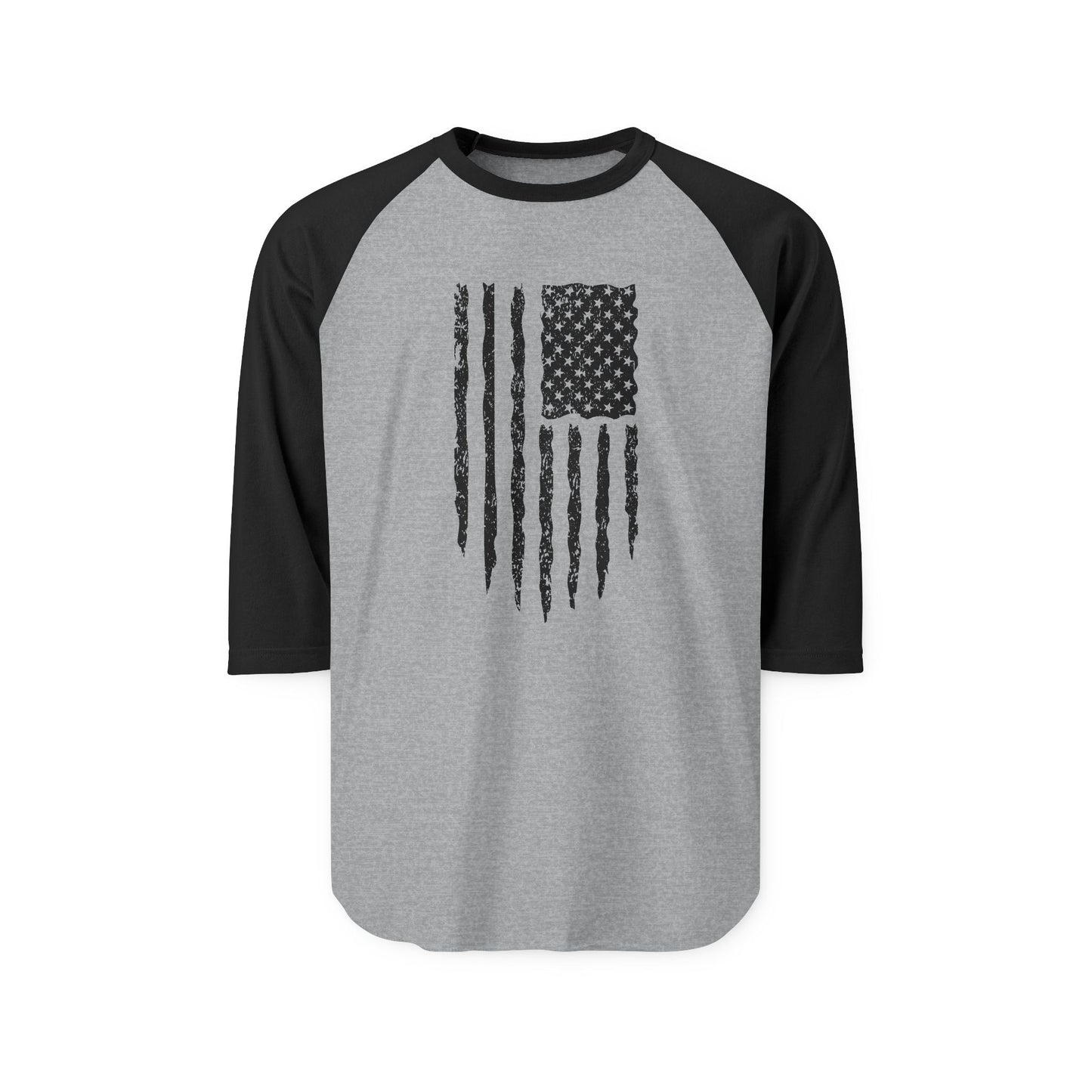 Distressed American Flag Baseball Tee