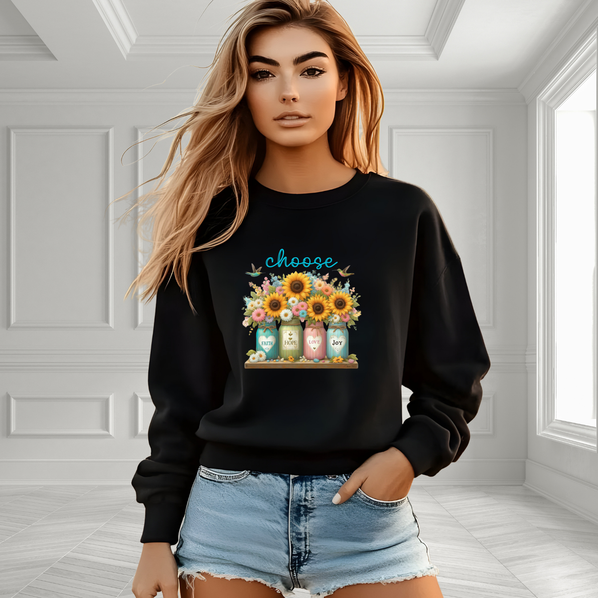 Choose Faith, Hope, Love, Joy Crewneck Sweatshirt