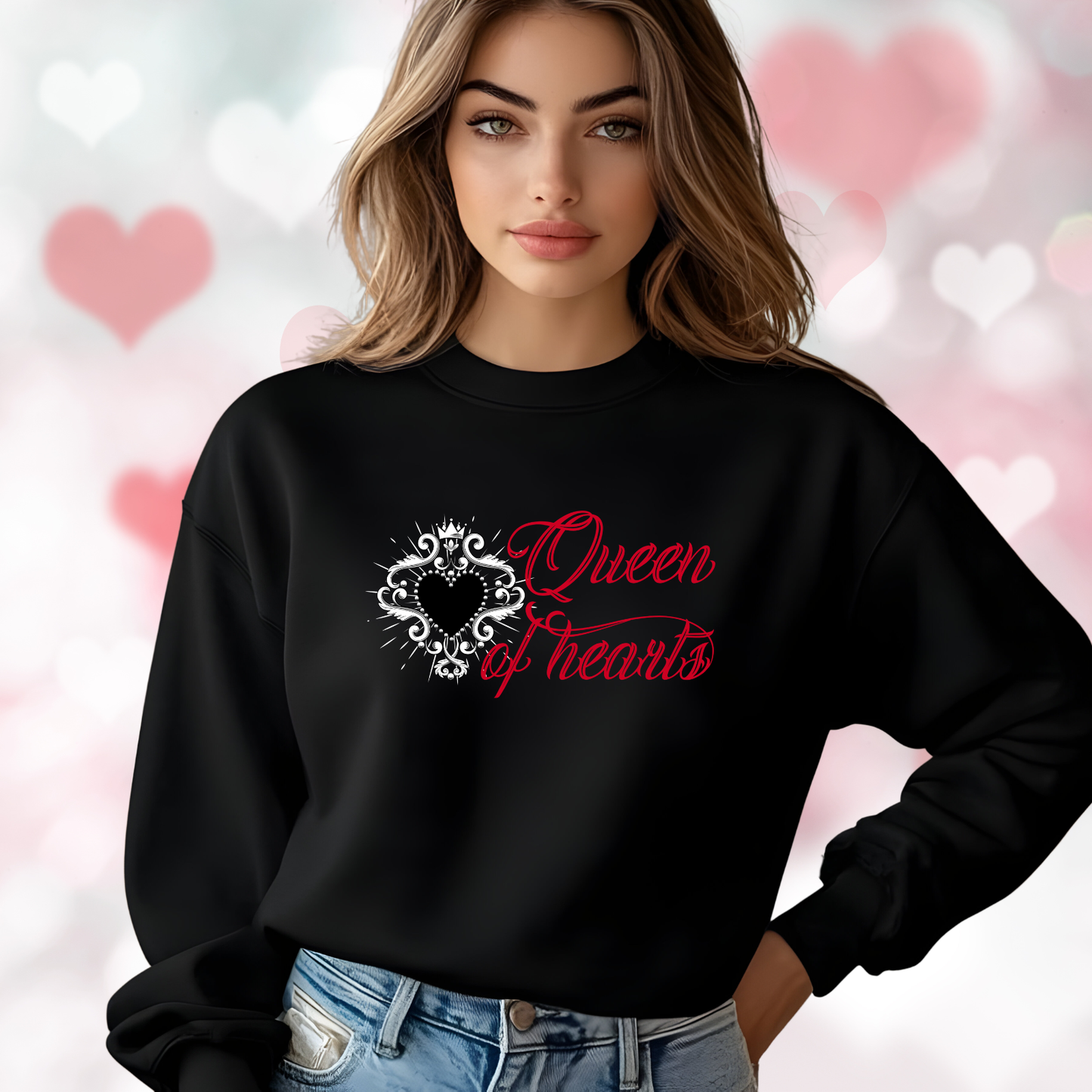 Queen Of Hearts Crewneck Sweatshirt