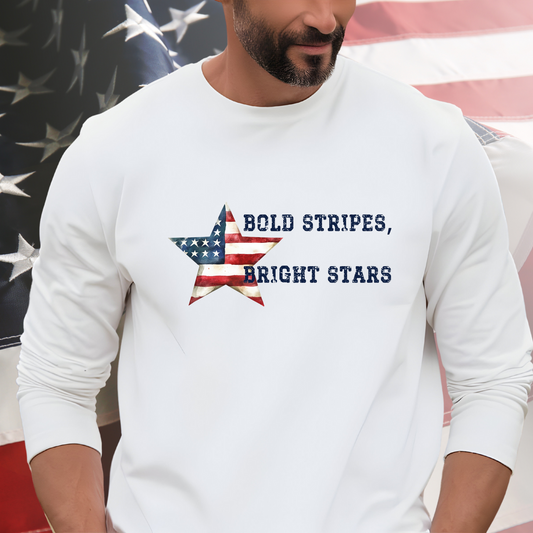 Bold Stripes Bright Stars Long Sleeve Tee