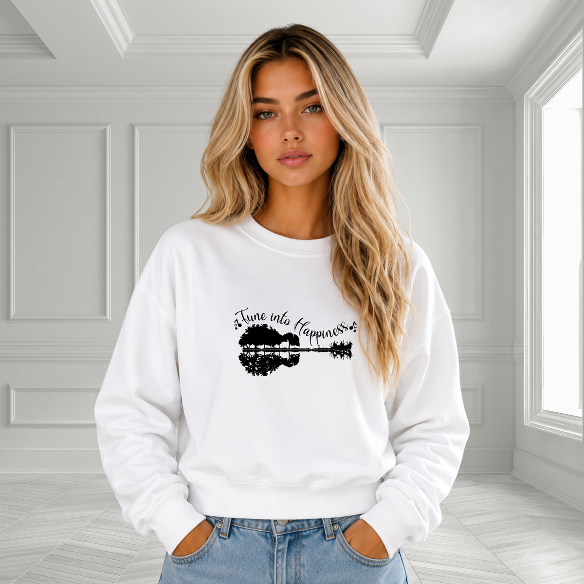 Tune Into Happiness Crewneck Sweatshirt