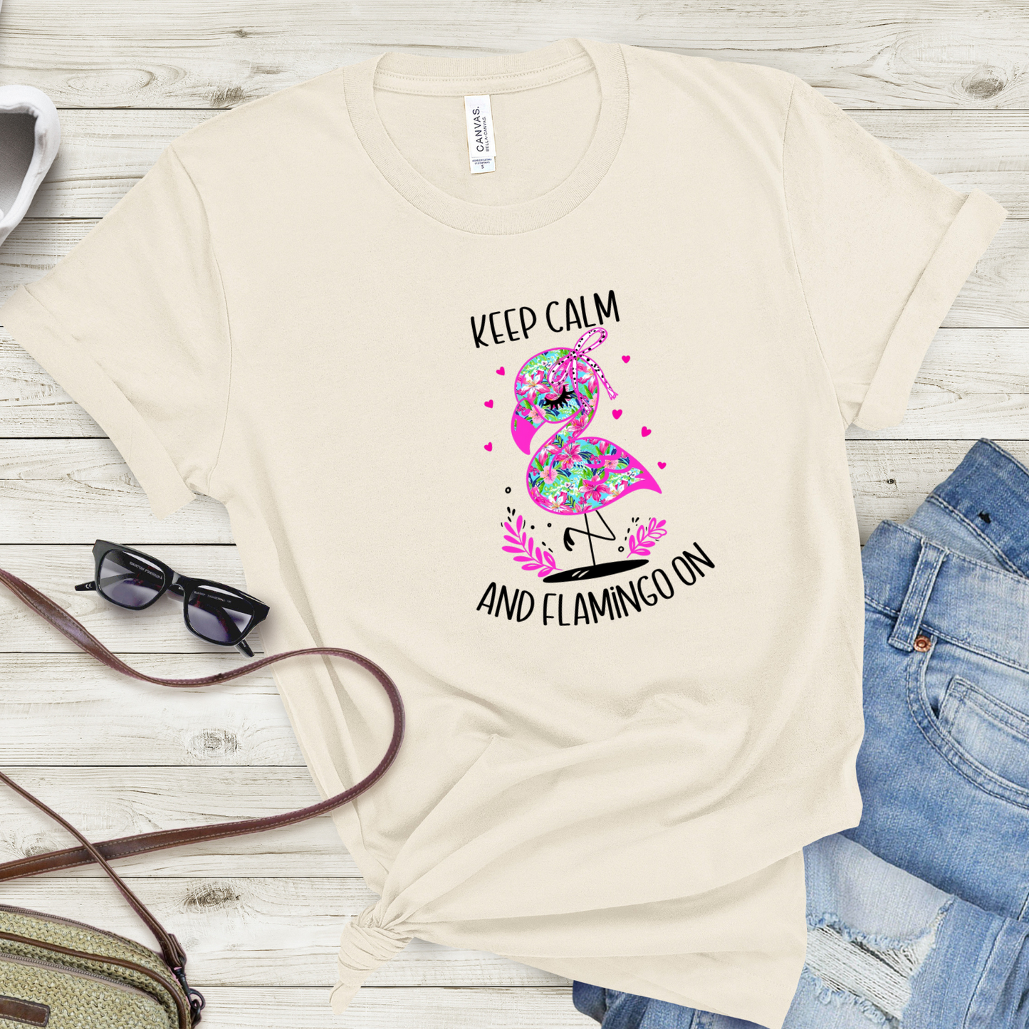 Keep Calm And Flamingo On T-Shirt