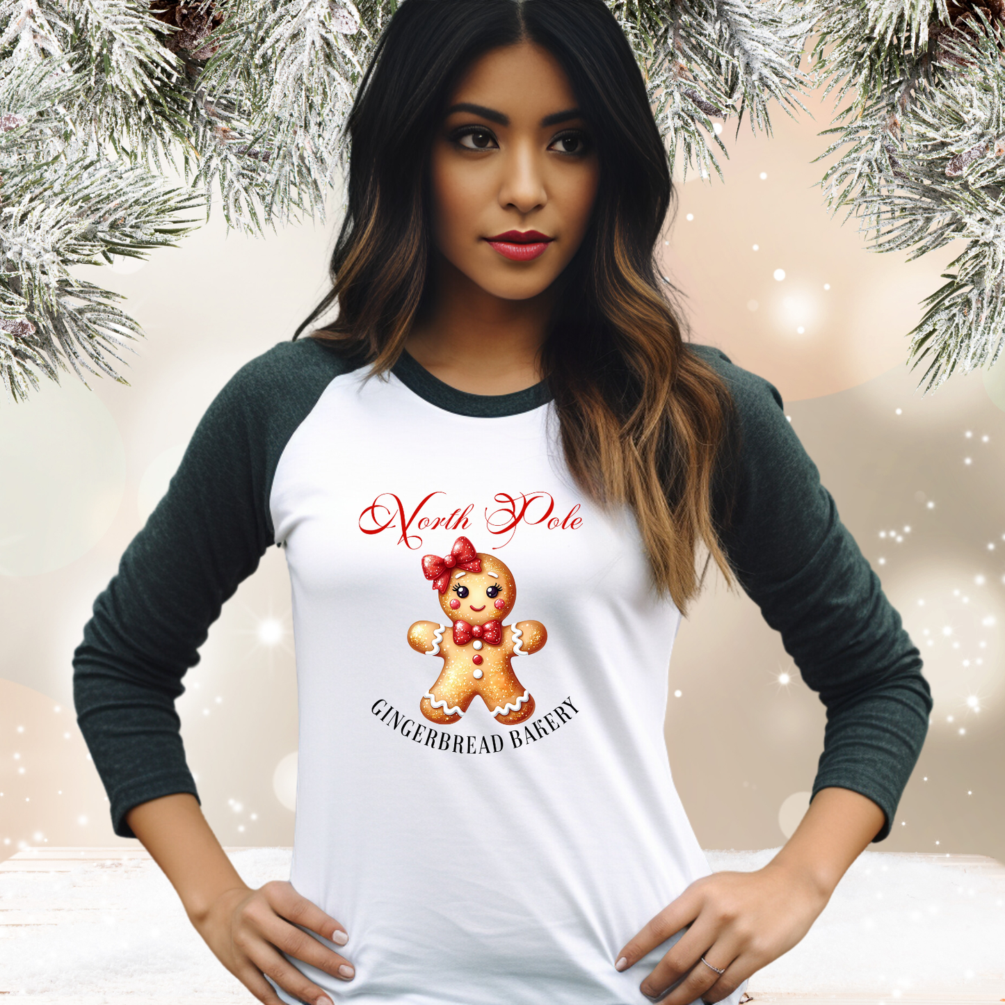 Gingerbread Bakery Baseball Tee