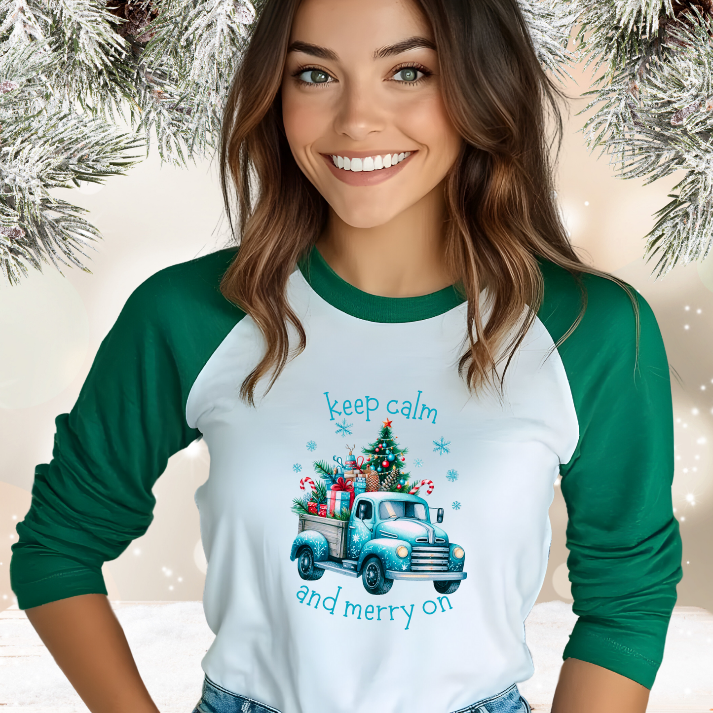 Keep Calm And Merry On Baseball Tee