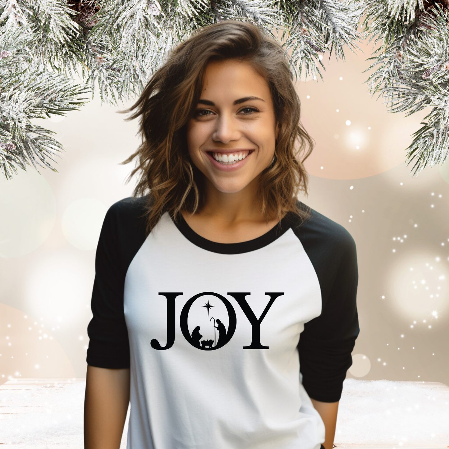 Christmas Joy Baseball Tee