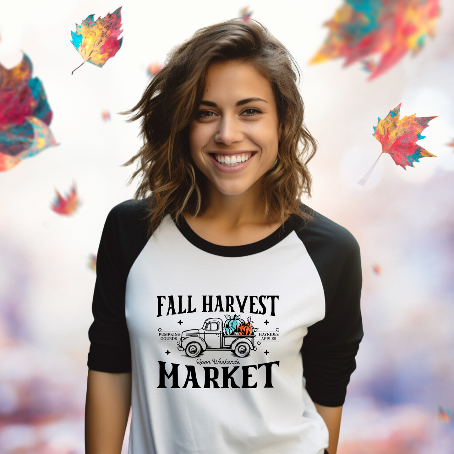 Fall Harvest Market Baseball Tee