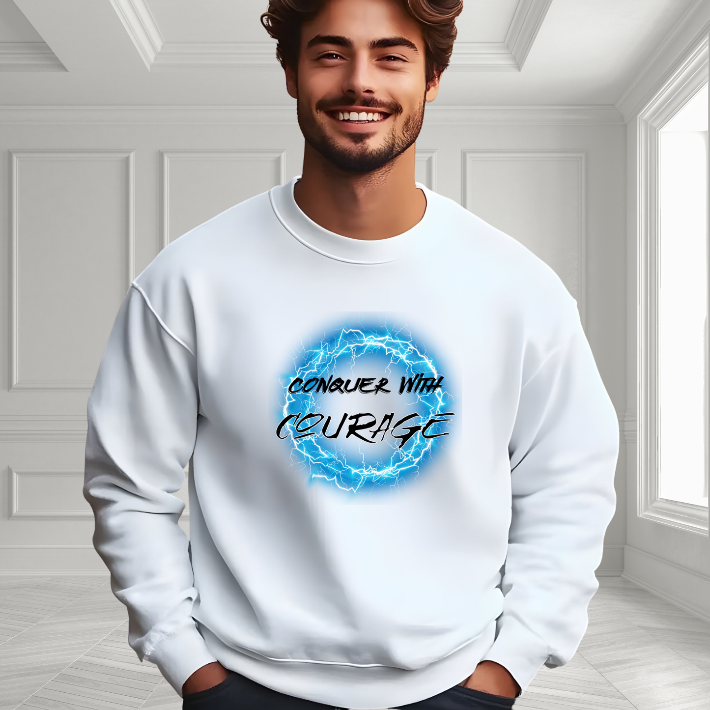 Conquer With Courage Crewneck Sweatshirt