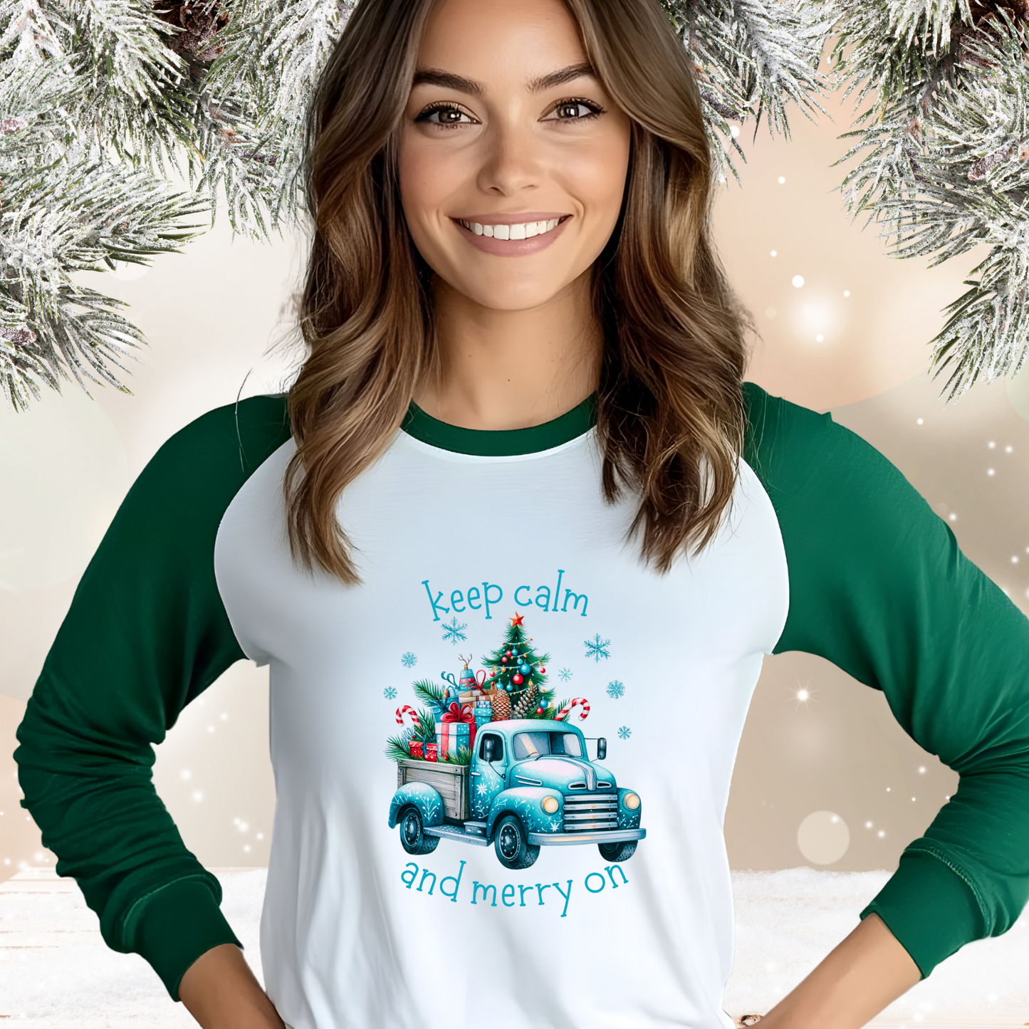 Keep Calm And Merry On Baseball Tee
