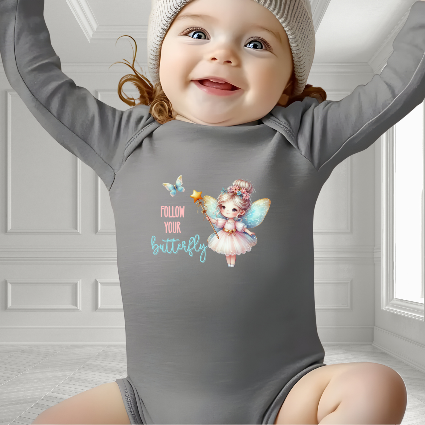 Follow Your Butterfly Infant Long Sleeve Onesie