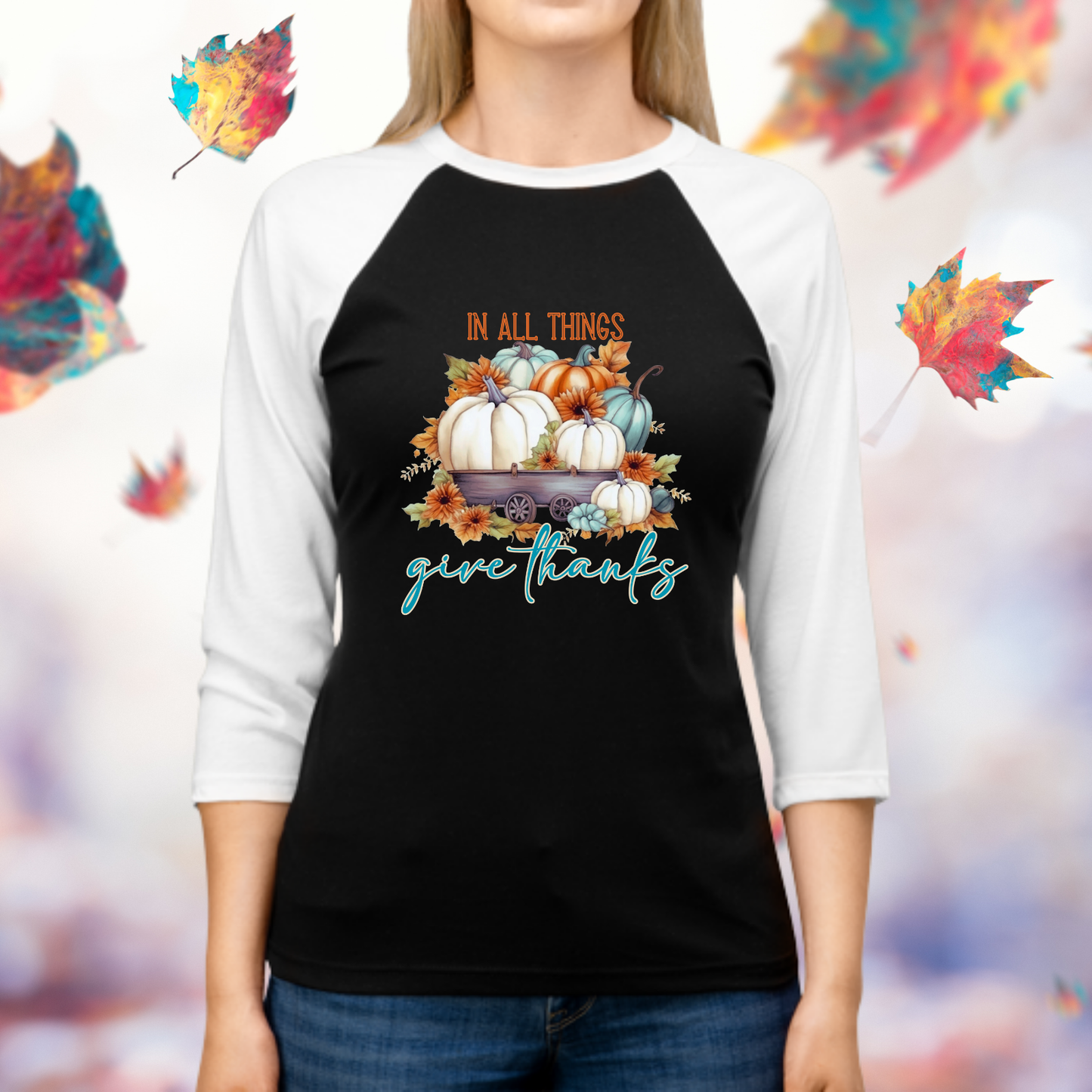 In All Things Give Thanks Baseball Tee