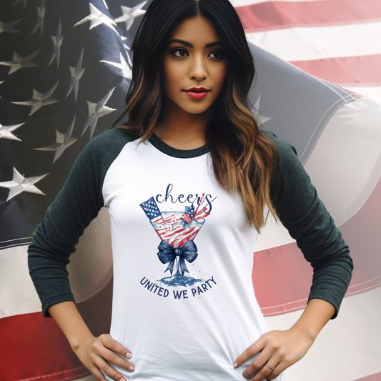 United We Party Baseball Tee