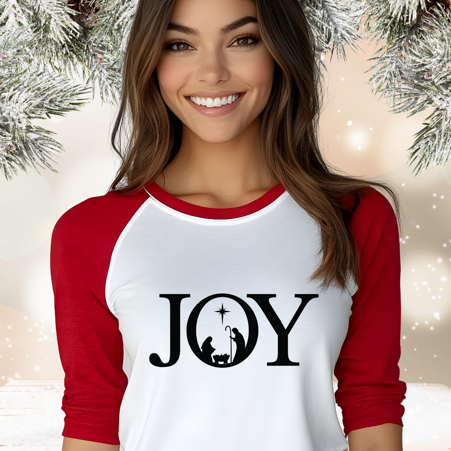 Christmas Joy Baseball Tee