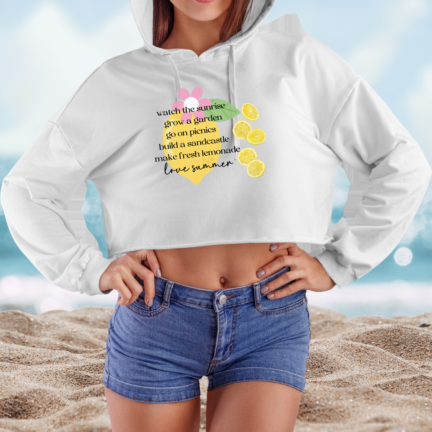 Love Summer Crop Hoodie