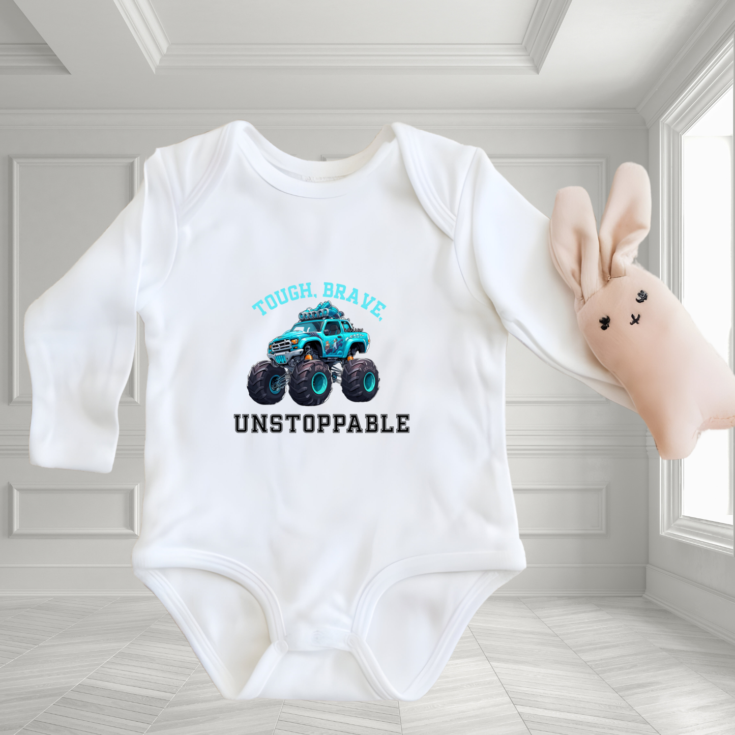 Tough, Brave, Unstoppable Infant Long Sleeve Onesie