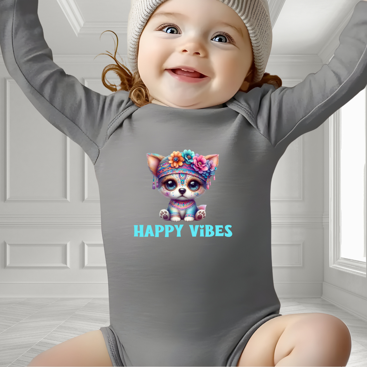 Happy Vibes Infant Long Sleeve Onesie